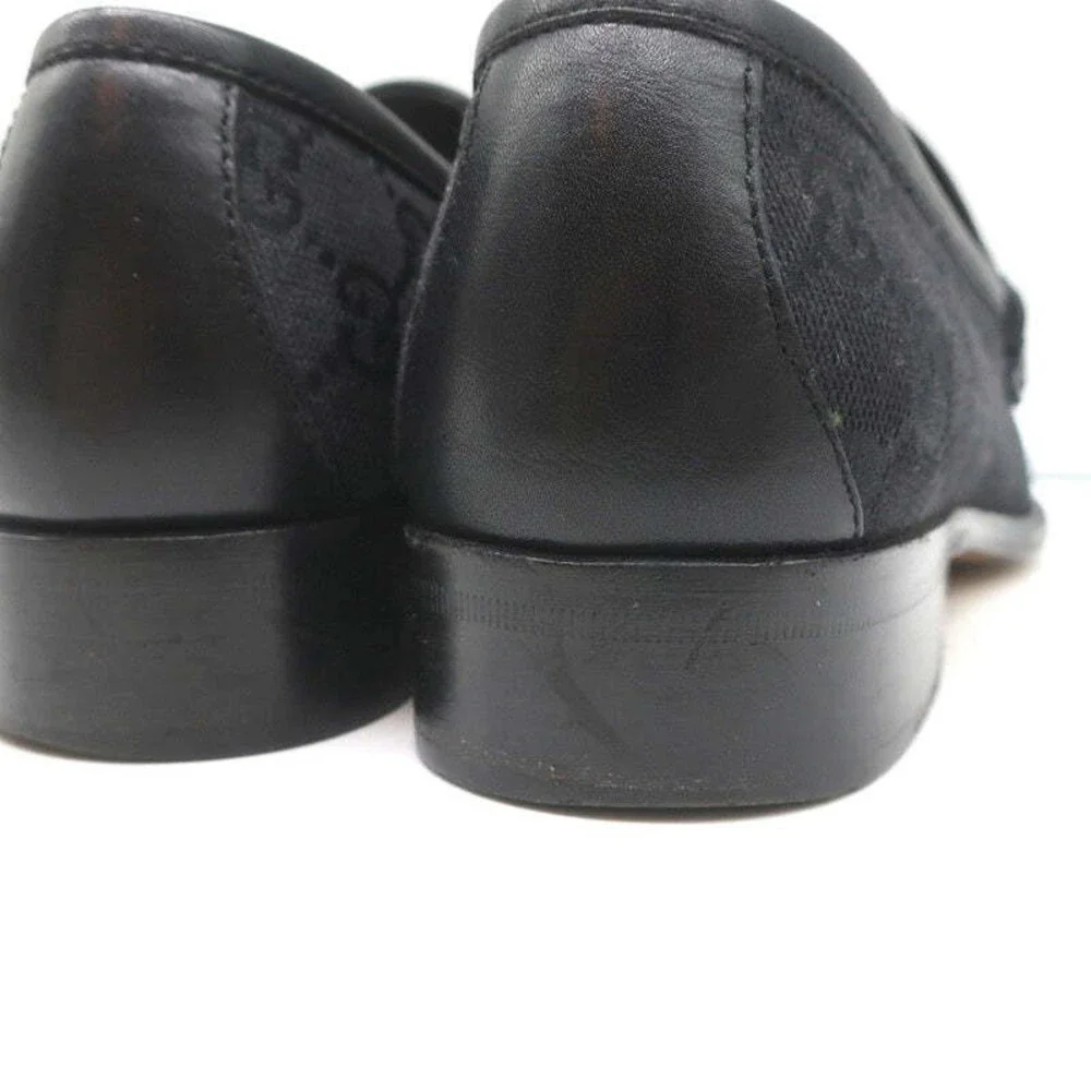 Gucci GG Canvas Horsebit Loafers Black Size 7.5 - Picture 8 of 11